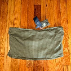Abercrombie & Fitch Olive Bandeau Bikini Top